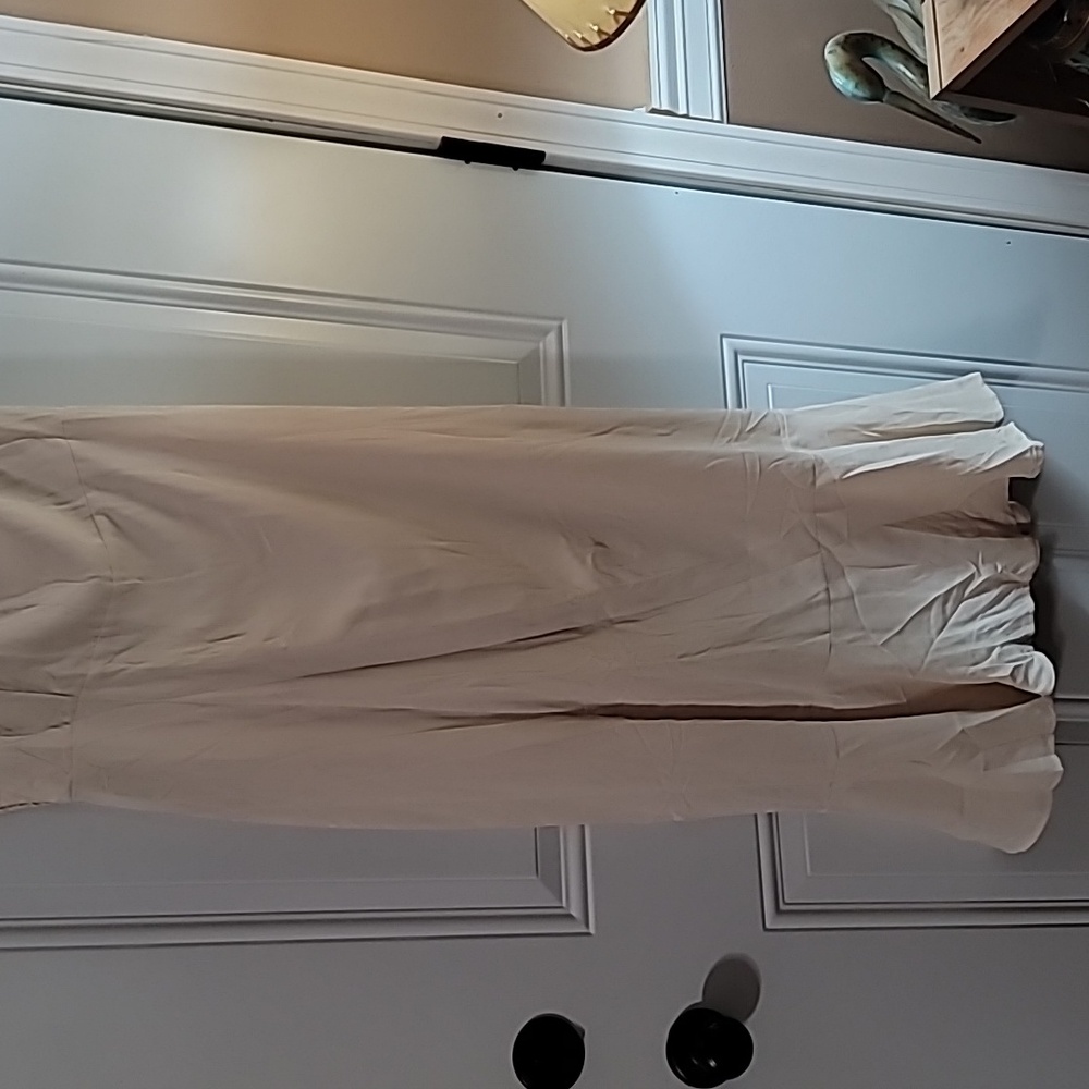 Chic Beige Midi Dress with Tie Waist - Picture 6 of 14